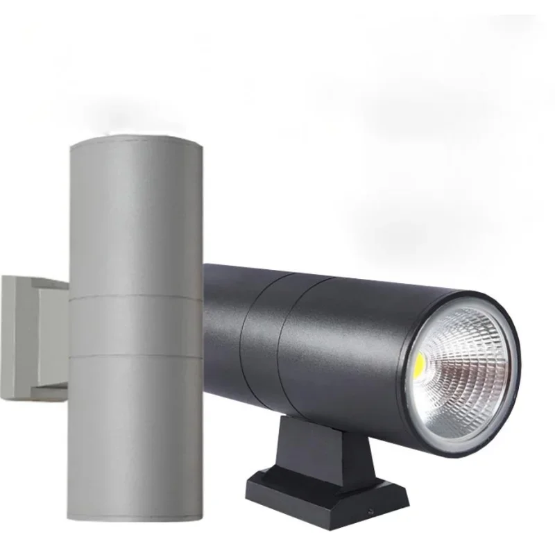 

Aluminum Tube Circular Wall Lamp Black gray up down outdoor wall light 10W porch garden waterproof outdoor lighting