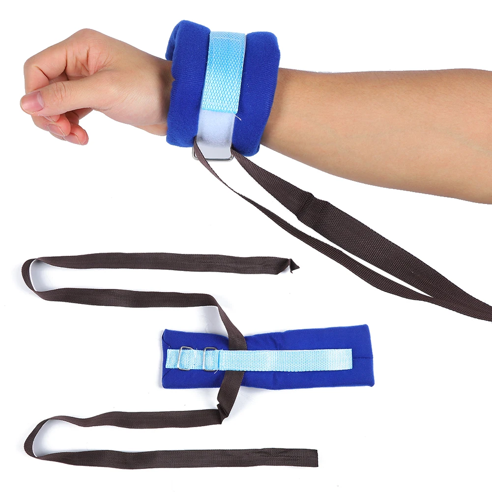 Patients Limbs Restraint Strap Wrist Ankle Fixation Belt Binding Band Blue Average Size For Home Health Care(Blue Average Size)