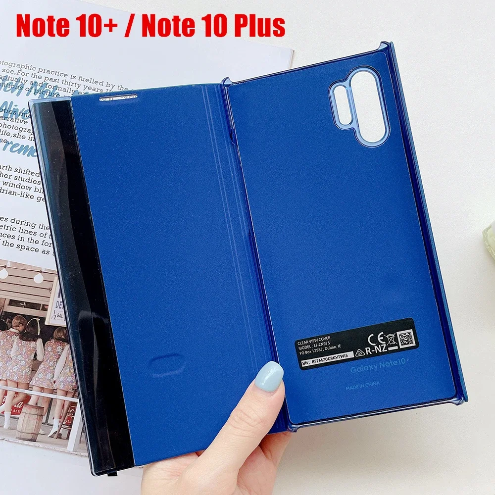 For Samsung Galaxy Note 10 Plus Flip-free Smart Wake Up Leather Case For Samsung Note 10 Window View Flip Cover Smart Chip Cases