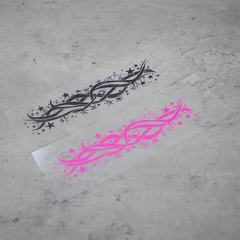 

2PCS/SET Black & Pink Twisted Star Pattern Decal Waterproof Vinyl Trendy Decor for Car Laptop