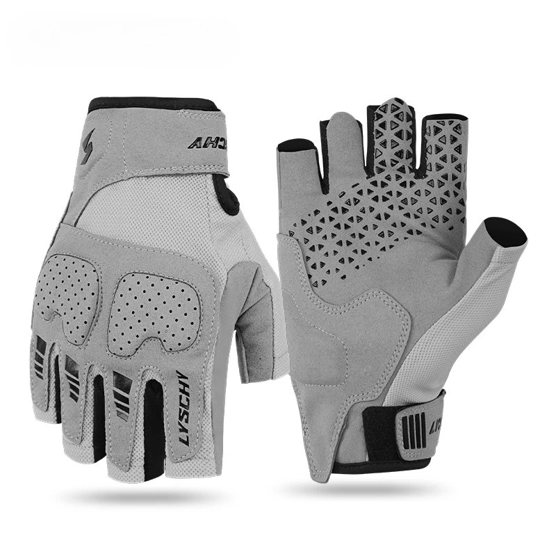 

Motorcycle Gloves Half Finger Gloves Summer Breathable Anti-fall Sun Protection Retro Motorbike Accessories Gear for Men Women