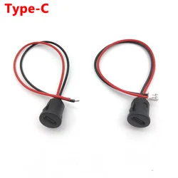 10 USB Connector Type-C Waterproof with PH 2.0 nut locking plate Waterproof Female Socket High Current Fast Charging jack port