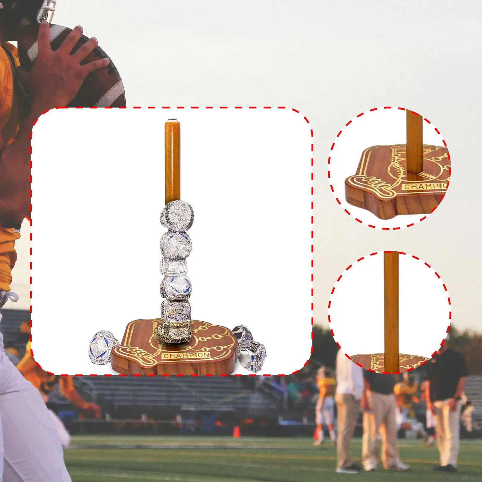 

Baseball Ring Holder Storage Organizer for Enthusiasts Collectors Basketball