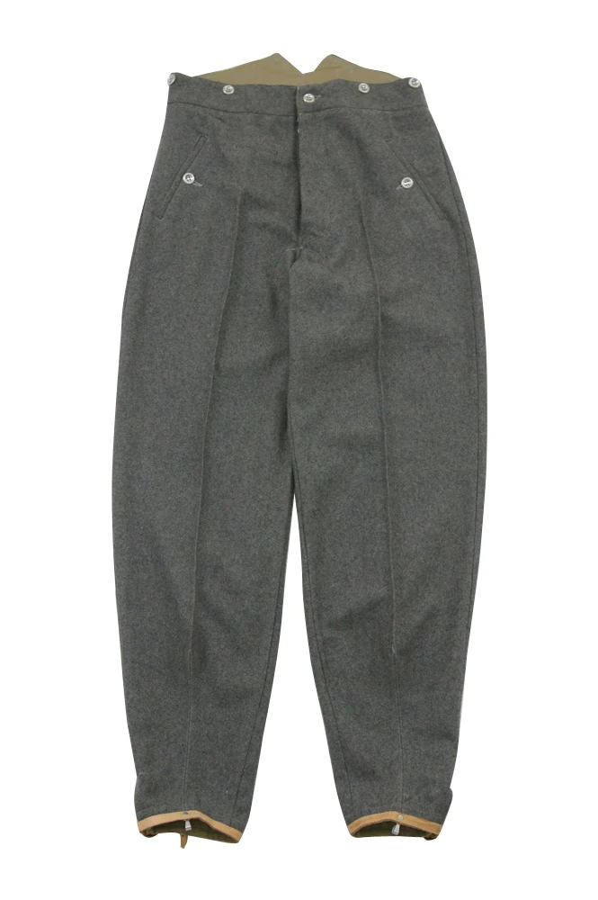 GUWB-009 WWII German M36 gebirgsjägers stone grey wool trousers