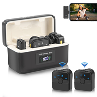 PULUZ Wireless Microphone With Charging Case For IPhone/Android Mini Wireless Tie Microphone Low Latency Plug and Play For Vlog