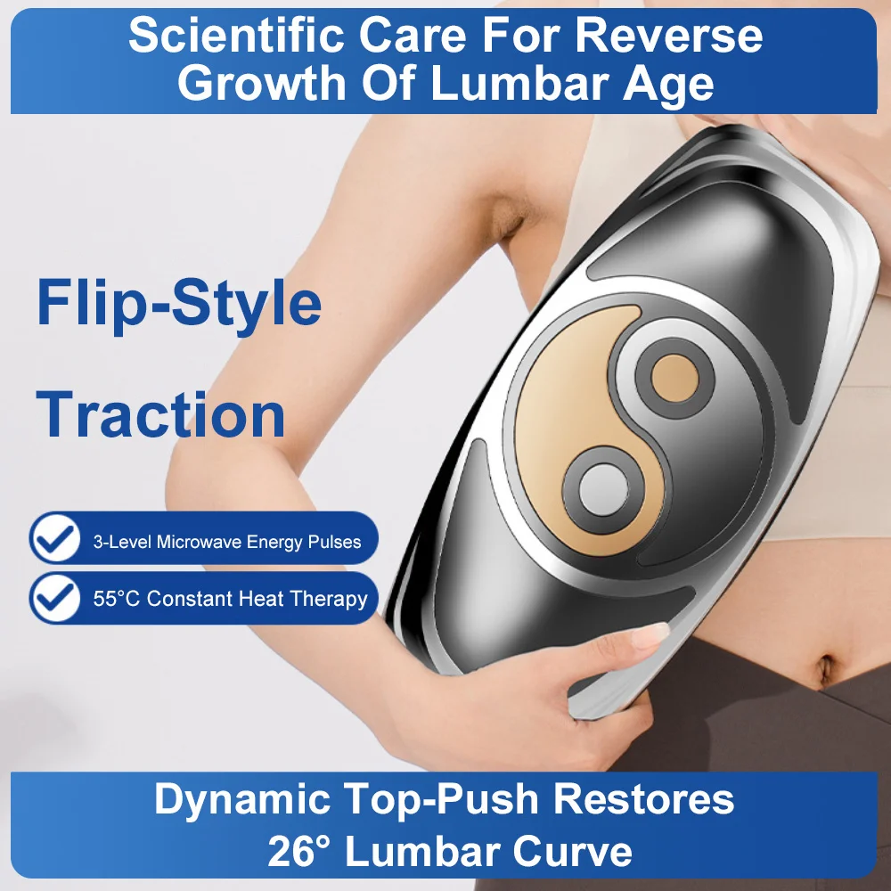 

Электрический массажер для поясничной тяги, регулируемая вибрация, поддержка талии, позвоночника, массажер для спины, импульсный нагрев, расслабление, похудение