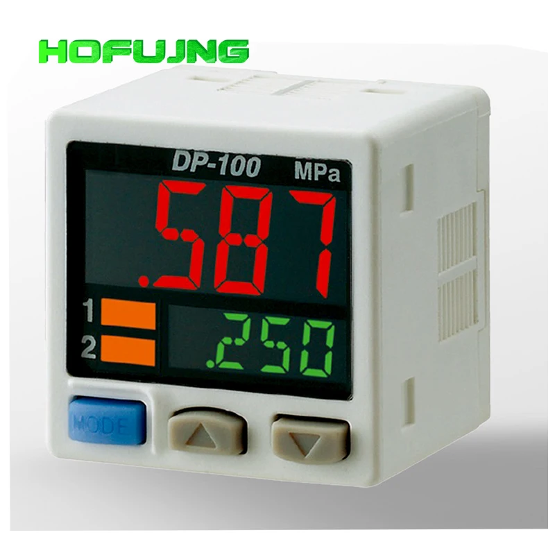 Digital Pressure Sensor DP101 DP102 Vacuum Pressure Switch 2-Way Pneumatic NPN PNP M5 -100~100kPa -0.1~1.0MPa