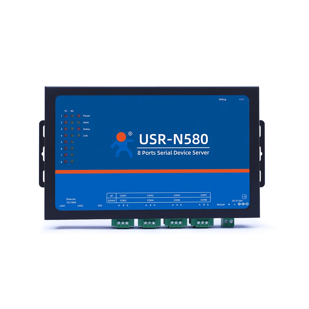 Convertidor Ethernet de 8 puertos serie RS485, servidor IOT Gateway de Modbus RTU a Modbus TCP USR-N580