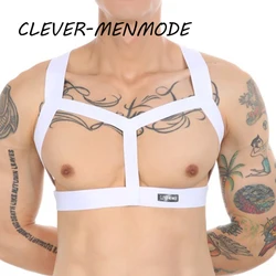 CLEVER-MENMODE Men's Sexy Harness Hollow Out Body Bondage Belt BDSM Chest Halter Exotic Lingerie Fetish Costumes Club Stage Wear