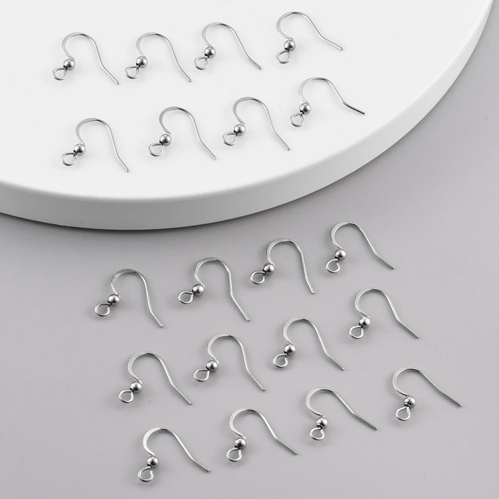 100pcs/Lot(50pairs) Hypoallergenic Earrings Clasps Stainless Steel Hook for DIY Earrings Connector Jewelry Making Accessories