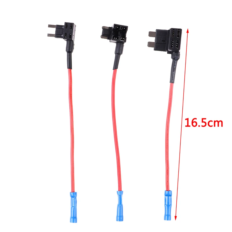 5pcs Mew 16.5cm Car Fuse Holder Add-a-circuit TAP Adapter Micro Mini Standard ATM Blade Fuse MINI SMALL MEDIUM Size