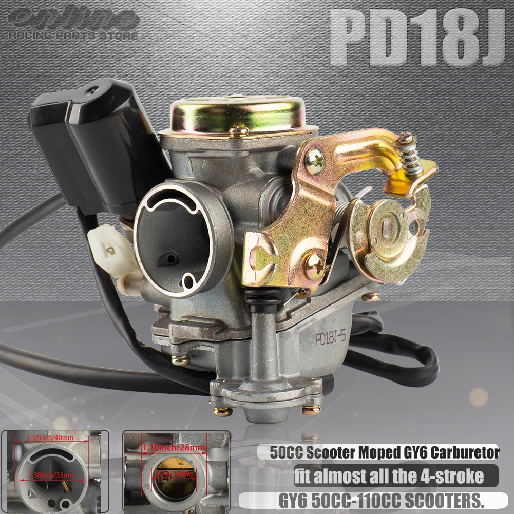 18mm PD18J Carburetor Carb For GY6 50cc 139QMB 139QMA 4 Stroke GY6 Engine Moped Scooter For Eagle 49cc Motocross Accessories