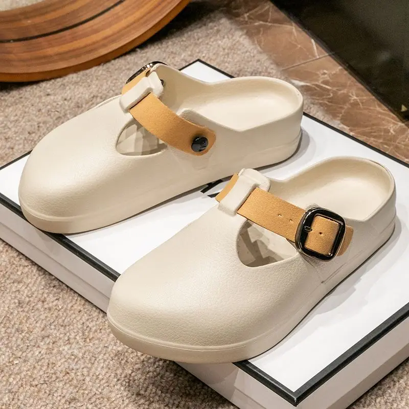 

Stylish EVA Summer Couple Slippers Closed Toe Slip-On Anti-Slip Flat Sole Fashion Footwear