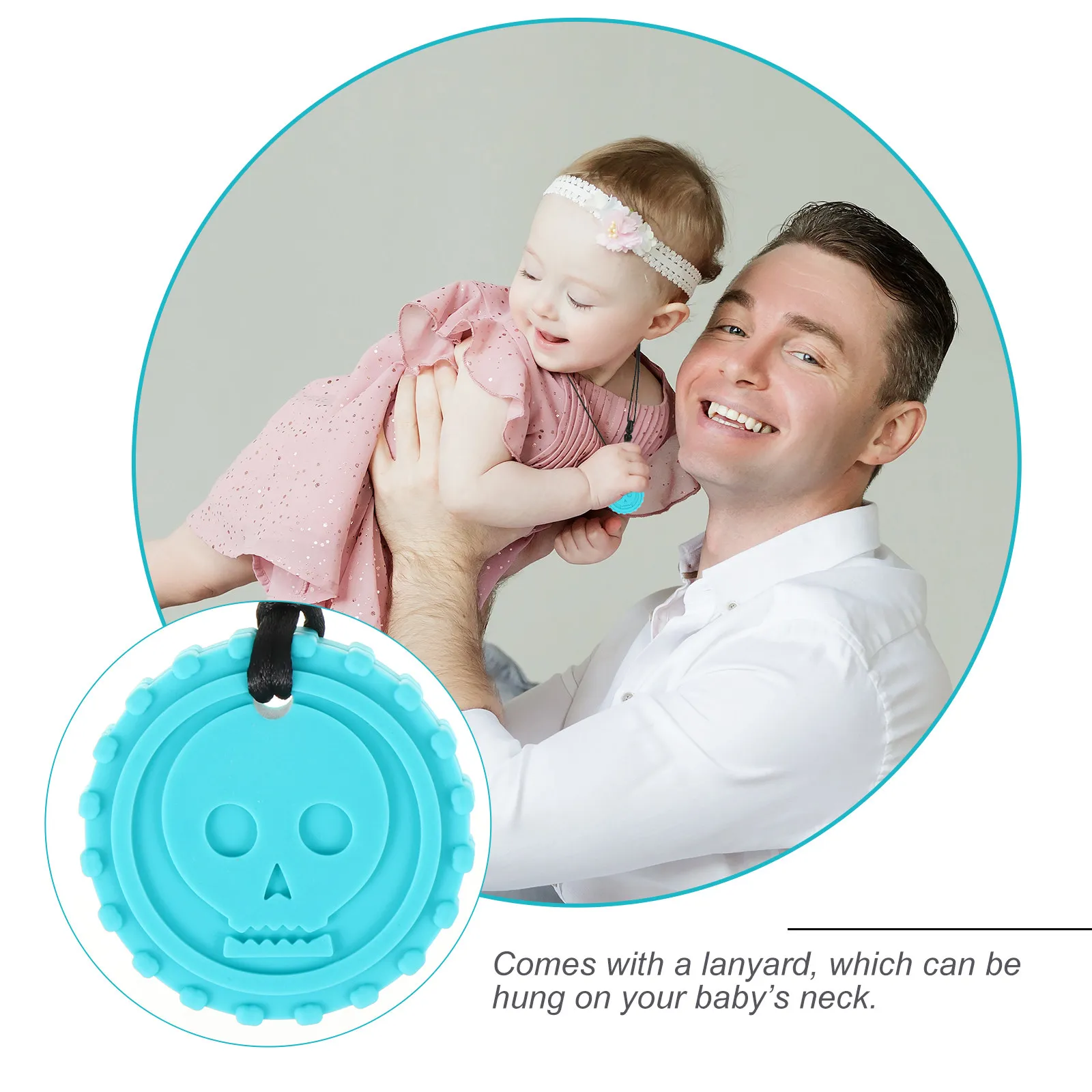 Baby Teething Necklace with Molar Pendant for Relief – Safe Chewing Necklace for Infants
