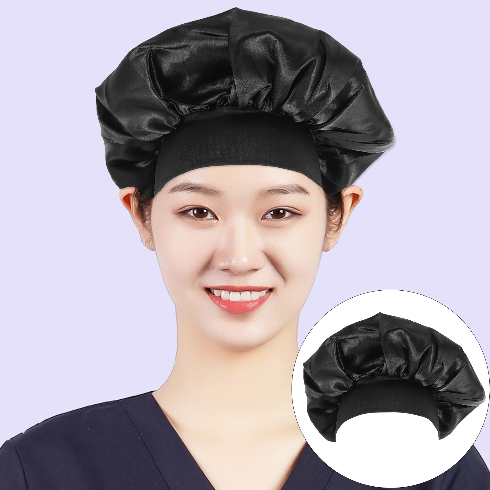 

1Pcs Sleep Cap High Elastic Night Sleep Hat Wide Stretch Band Hair Protection Night Sleeping Hat Women Sleeping Cap