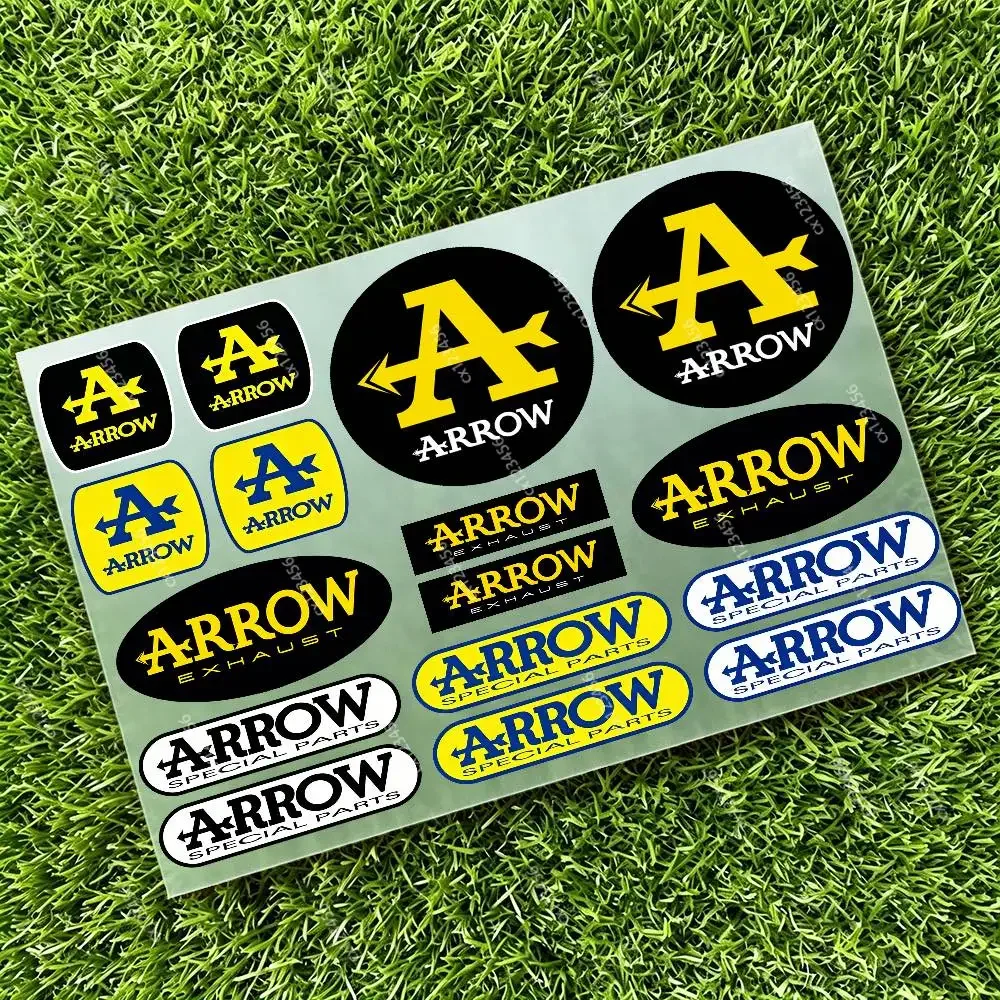 Motorbike Arrow Logo Stickers Waterproof PVC Decals for Motorcycle Exhaust Frame Helmet Decorative Sticker Kit