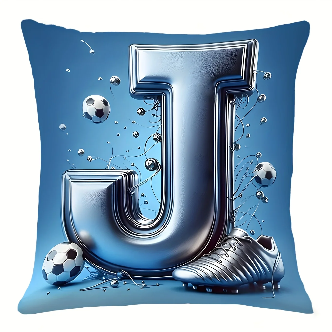 1-Piece Soccer Theme Pillow Cover, Durable & Machine Washable, Living Room Sofa Cushion Cover