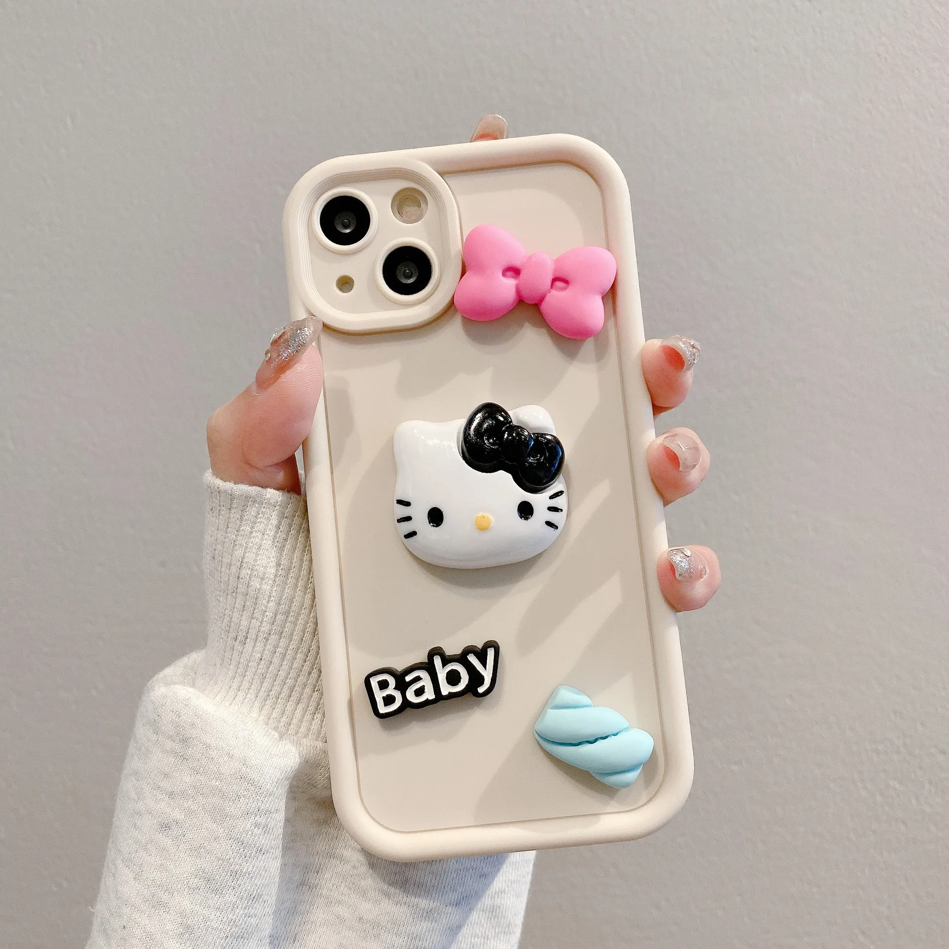 Sanrio Ins Hello Kitty Kawaii Phone Case For iPhone 16 15 14 13 12 11 Pro Max Girl Anti-fall Shockproof Silicone Soft Y2K Cover