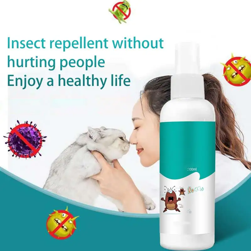 

100ml Pet Home Spray Expel Fleas Lice Treatments Spray Dog Cat Pet Tooth Stain Removal Halitosis Cleaning Spray For Home Indoor