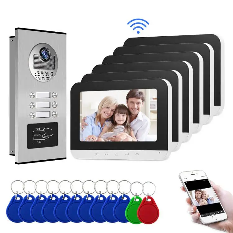 Smart tuya WiFi visual intercom doorbell doorphone support two-way intercom 4 wire video door phone intercom system for home