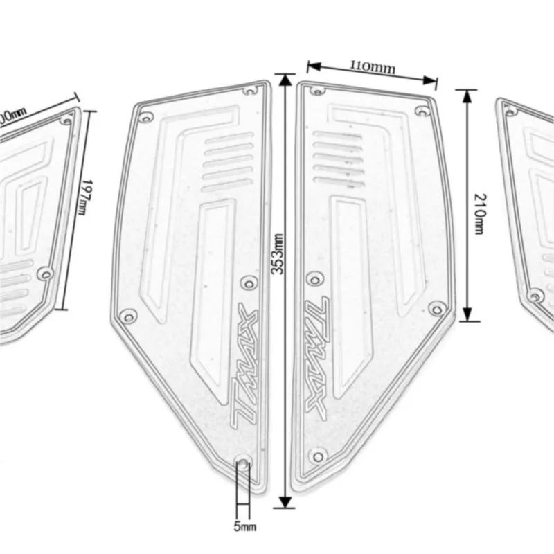 Motorcycle Footboard Steps Foot Rest For YAMAHA TMAX530 TMAX 530 T-MAX 530 2012 2013 2014 2015 2016 Footrest Pegs Plate Pads