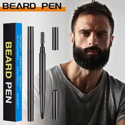 Waterproof Long Lasting Man Beard Pen Beard Space Filler Men's Beard Dye Pencil With Brush 2IN1 Male Mustache Repair Shape