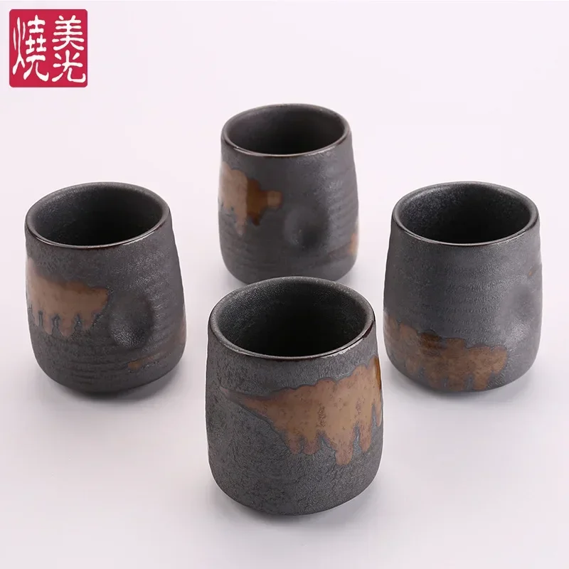 240ml Imitation Stoneware Rib Round Mouth Mug Creative Ceramic Tea Mug Coffee Cup