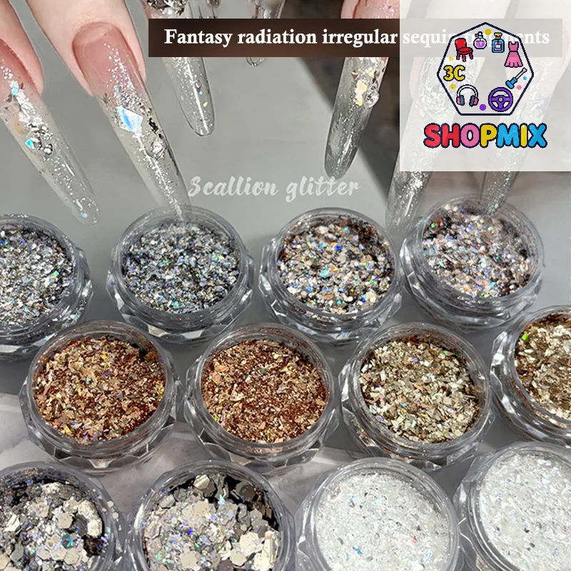 1박스 미니 스파클링 스타 네일 글리터 스파클링 펜타그램 네일 장식 네일 살롱 디자인 액세서리 DIY 네일 아트 디자인