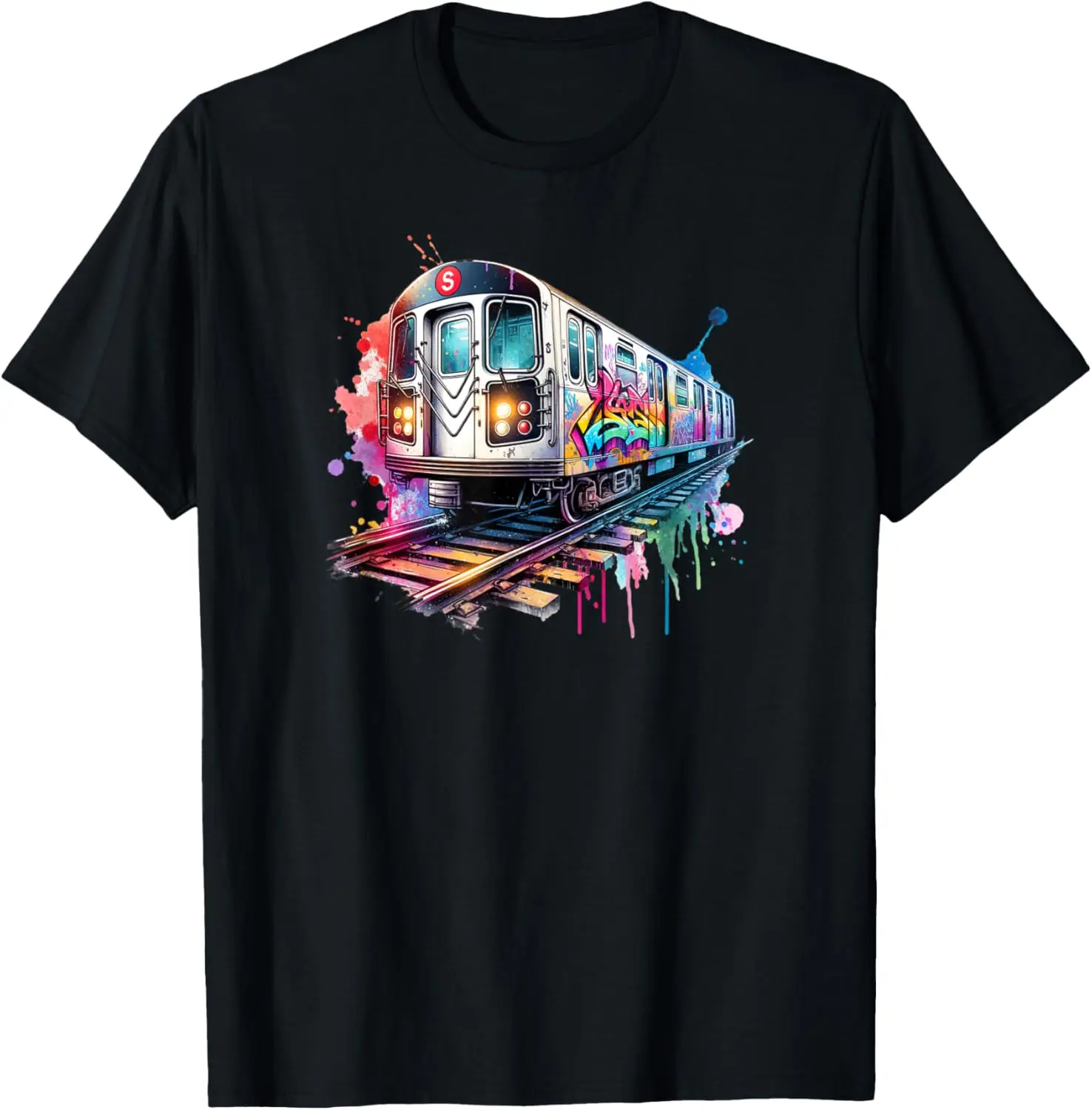 New York trains watercolor style, NYC subway car retro T-Shirt