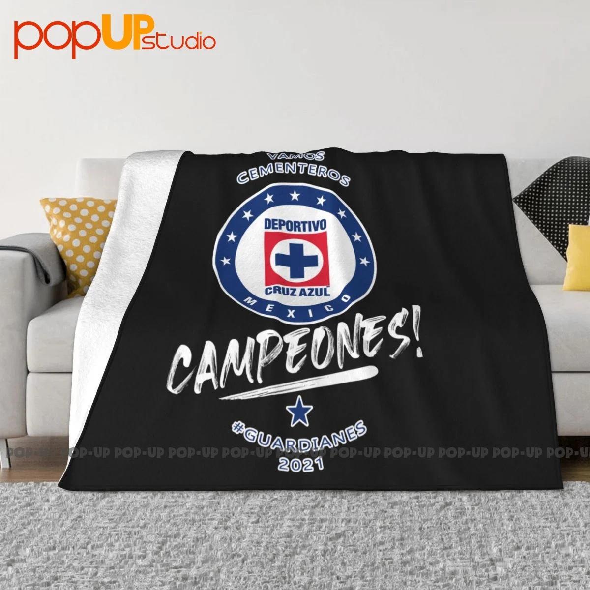 Vamos Cementeros Campeones Guardianes Football Fans Cruz Azul Blanket Quilt Microfiber Home Decotation