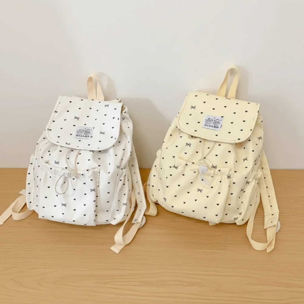 Lightweight Drawstring Backpack College Style Large Capacity Nylon Backpack Korean Style Cloth Students School Bag Travel