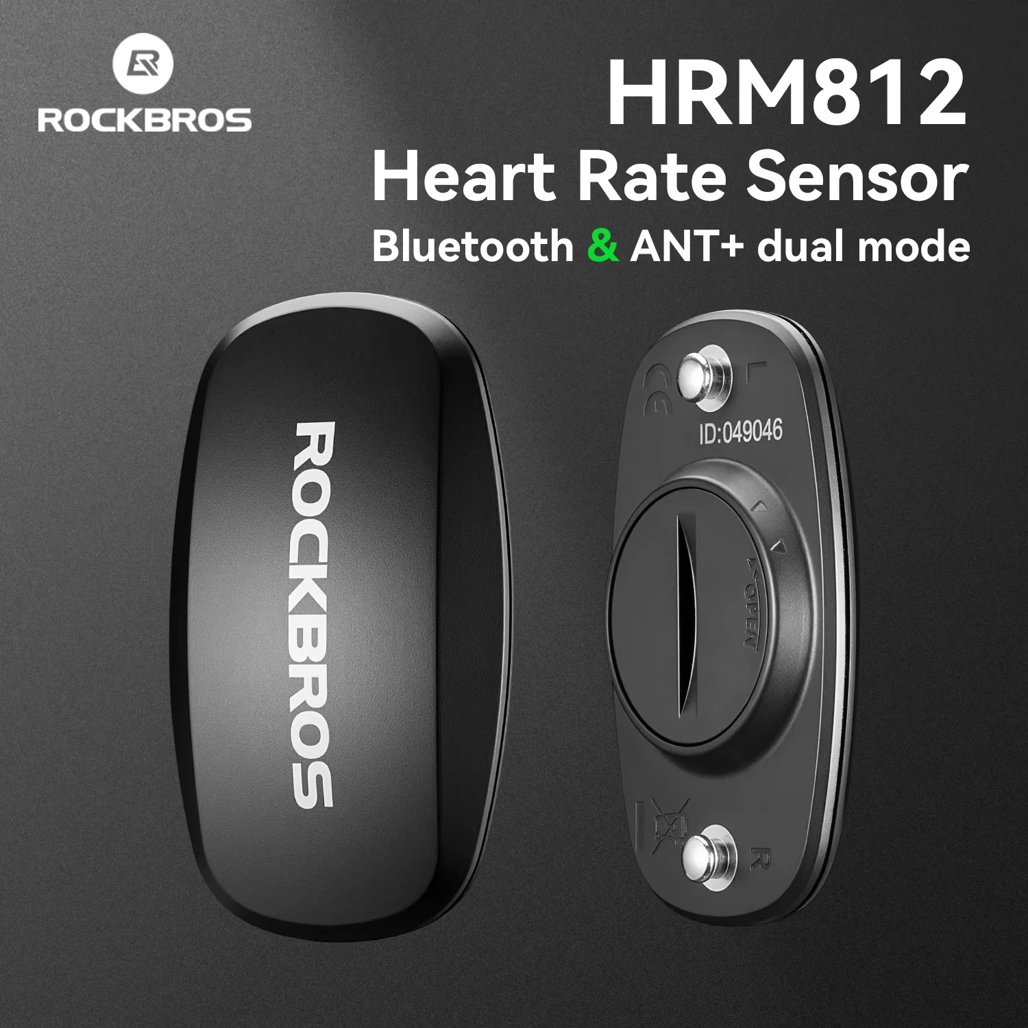 ROCKBROS H812 Heart Rate Sensor Bluetooth 4.0 & ANT+ Waterproof Chest Strap for Garmin Wahoo Cycling Running MTB Road Bike