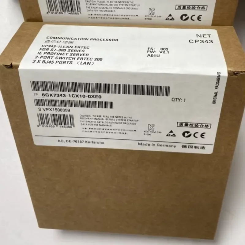 6GK7343-1CX10-0XE0 Communication Processor Built-in 2-Port Switch Support PROFINET IO TCP/IP UDP S7 Communication