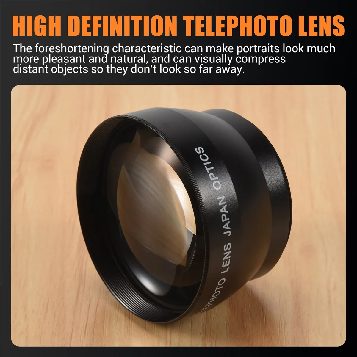 A40I 52mm 2X Magnification Telephoto Lens for AF-S 18-55mm 55-200mm Lens Camera