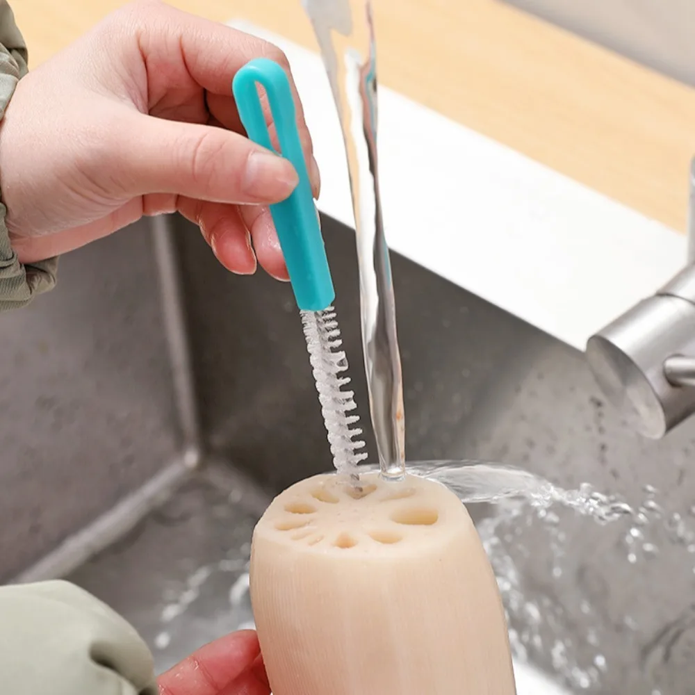 1pc 360° Straw Cleaning Brush Multifunctional Stainless Steel Soft Bristle Brush Portable Bottle Tube Cleaner Kit