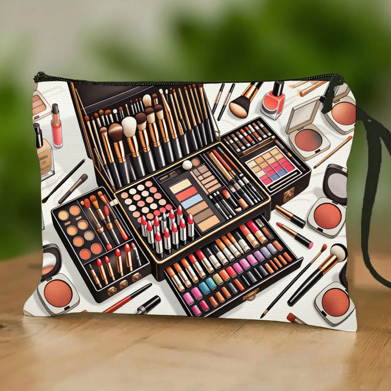 

Double-Sided Print Makeup Tool Pouch with Stylish Toiletry Bag Suitable for Travel and Everyday Use for Women Gift