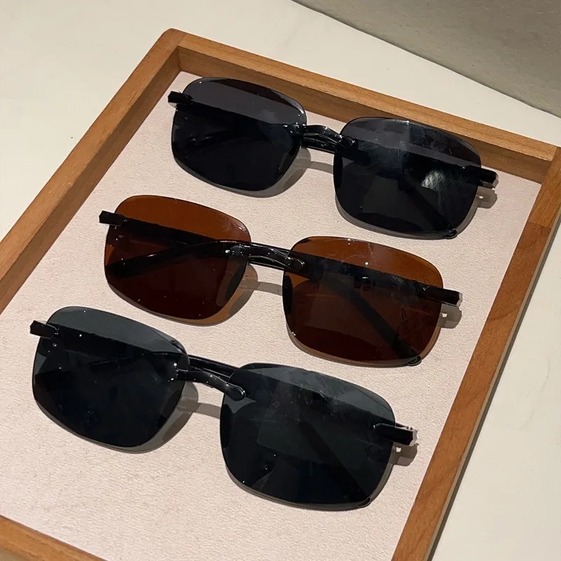Fashion Pilot Sunglasses Men Luxury Brand Vintage Rimless Sun Glasses Flexible Frame Lightweight Eyewear Shades UV400 view 6