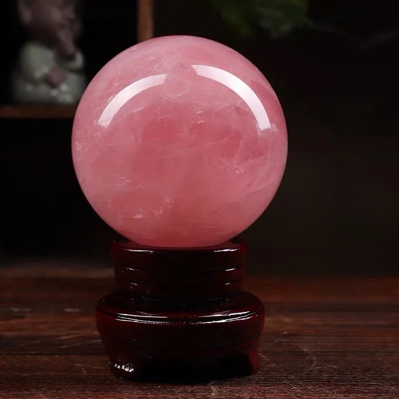 Natural high-quality Bohemian style pink crystal ball, suitable for office desk accessories, housewarming gifts, crystal collect