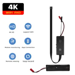 4KFHD, WIFI miniature camera, supports APP remote viewing, motion detection, loop storage, portable 1080P small camera