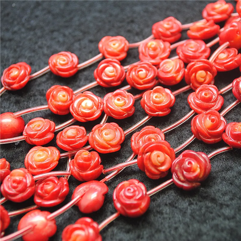 20PCS Natural Red Coral FLower Beads Strings Size 10MM DIY Jewelry Designs Top Fashion Items Free Shippings