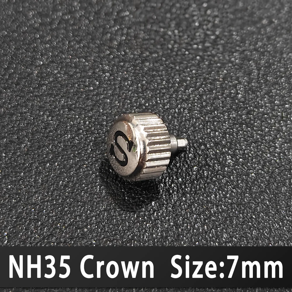 Watch Crown For NH34 NH35 NH36 4R35 4R36 Movements Fits For SKX-007/009 7mm Crown  Watch Screw-in Crowns Multiple Colors