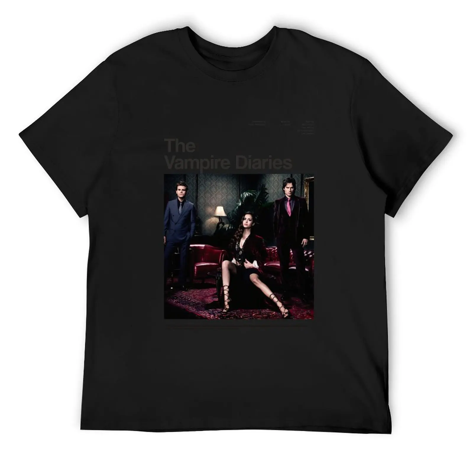 The Vampire Diaries series poster T-Shirt plain plus size tops Men's t-shirts