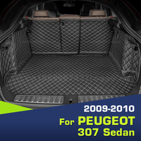 Auto Full Coverage Trunk Mat For PEUGEOT 307 Sedan 2009 2010 Car Boot Cover Pad Cargo Liner Interior Protector Accessories