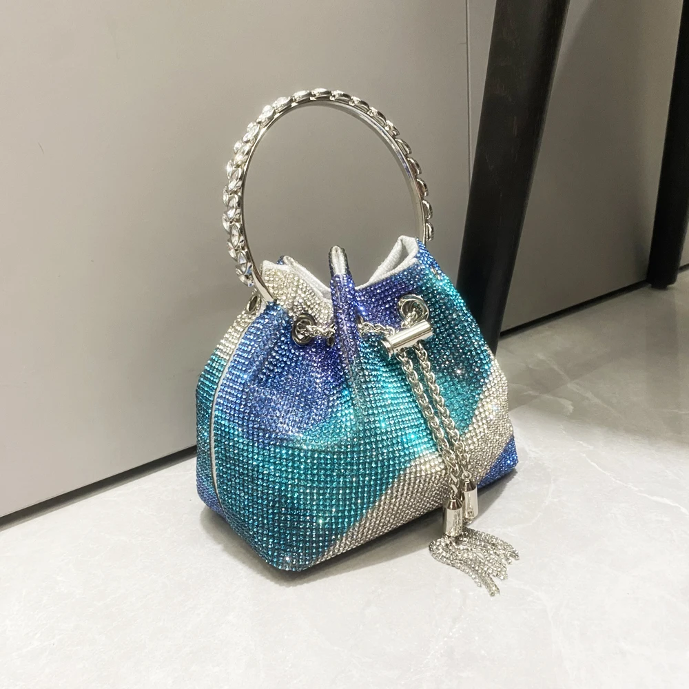 purses and handbags bags for women luxury Designer bucket clutch purse evening banquet bag Crystal rhinestone shoulder bags