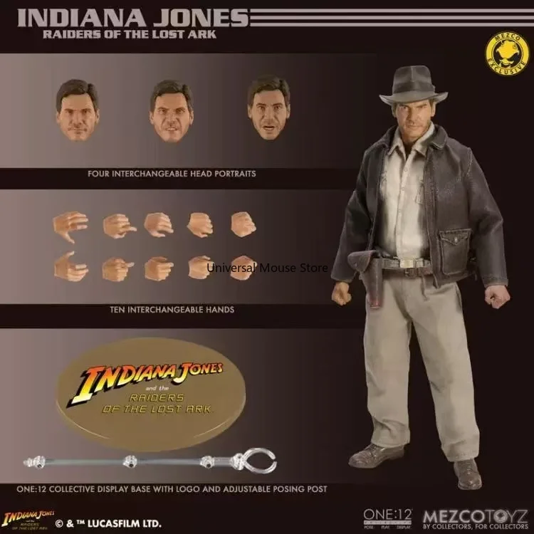Figura de acción MEZCO Raiders of The Lost Ark Indiana Jones Ant Gold Label 1:12