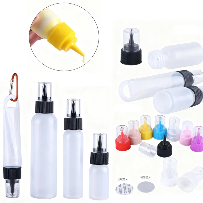 

100Pcs Empty 30-120ml Plastic Squeeze Glue Bottles Portable Writer Bottle Food DIY Container For Cookie Decorating Paint Ink Oil