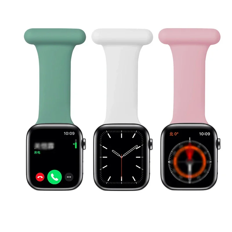 Nurse Watch Pin for Iwatch Series 5 3 4 6 Se Silicone Watch Strap for Apple Watch Band 38mm 42mm 44mm 40mm Bracelet Wristband