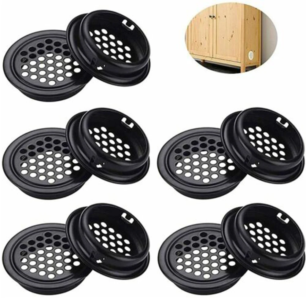 10pcs Round Ventilation Grilles 35mm Air Vent Louver Hole Soffit Mesh Vents Decoration Cover Wardrobe Grille Ventilation