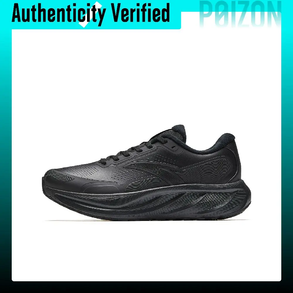 Anta Synthetic Leather Low top Lightweight Rebound Running Shoes Men's Basic Black 112545545-15
