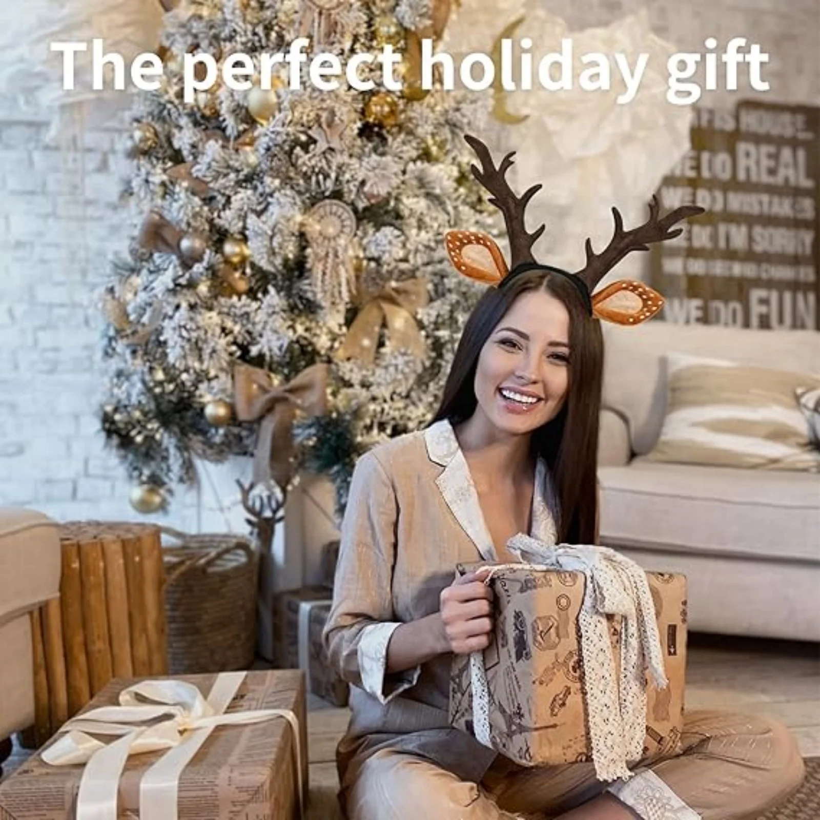 Reindeer Hair Hoop for Christmas & Winter